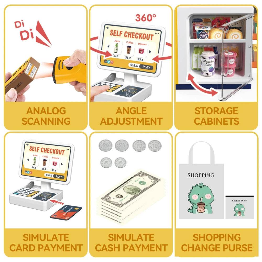 Educational Cash Register Toy Set With Scanner And Coffee Machine For Ages 3 And Up - ToylandEU