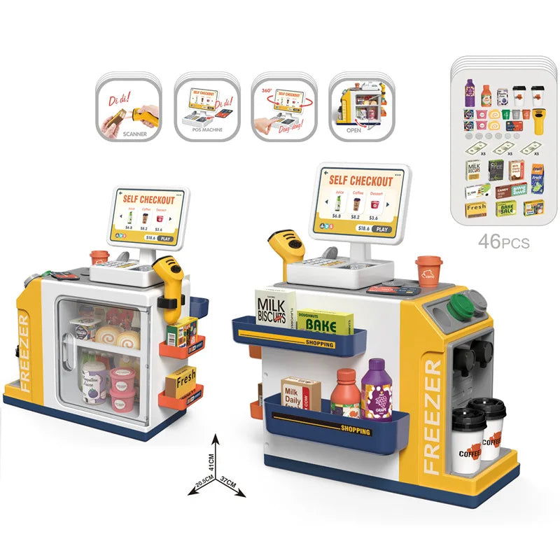 Educational Cash Register Toy Set With Scanner And Coffee Machine For Ages 3 And Up - ToylandEU