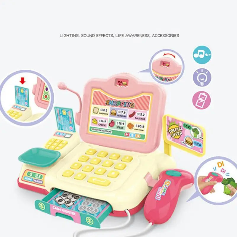 Educational Cash Register Toy With Calculator Lights And Sounds For Kids Ages 3 And Up - ToylandEU