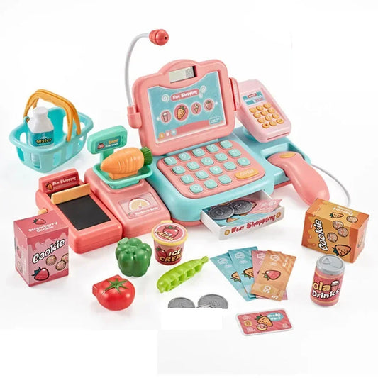 Educational Cash Register Toy With Mini Food Market Role Play Gift For Young Girls - ToylandEU