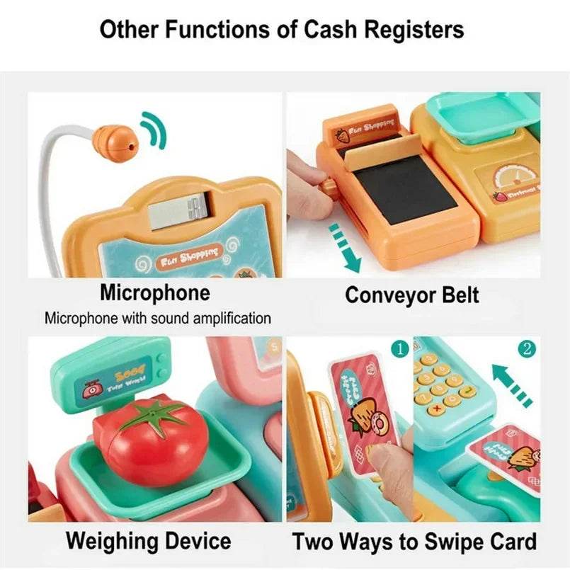 Educational Cash Register Toy With Mini Food Market Role Play Gift For Young Girls - ToylandEU
