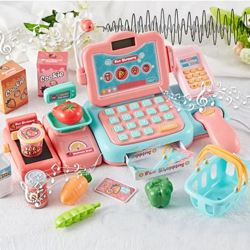 Educational Cash Register Toy With Mini Food Market Role Play Gift For Young Girls - ToylandEU