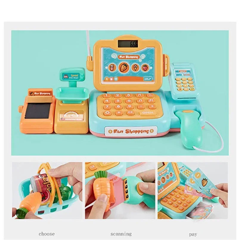 Educational Cash Register Toy With Mini Food Market Role Play Gift For Young Girls - ToylandEU