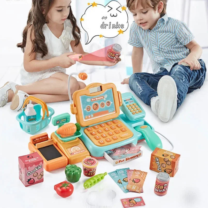 Educational Cash Register Toy With Mini Food Market Role Play Gift For Young Girls - ToylandEU