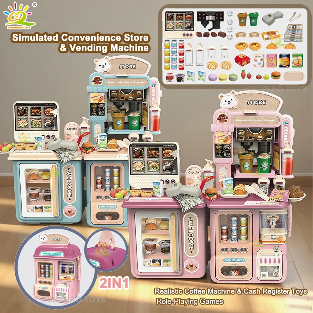 Educational Cash Register Toy With Realistic Simulated Coffee Machine Feature Battery Operated For Kids And Girls - ToylandEU