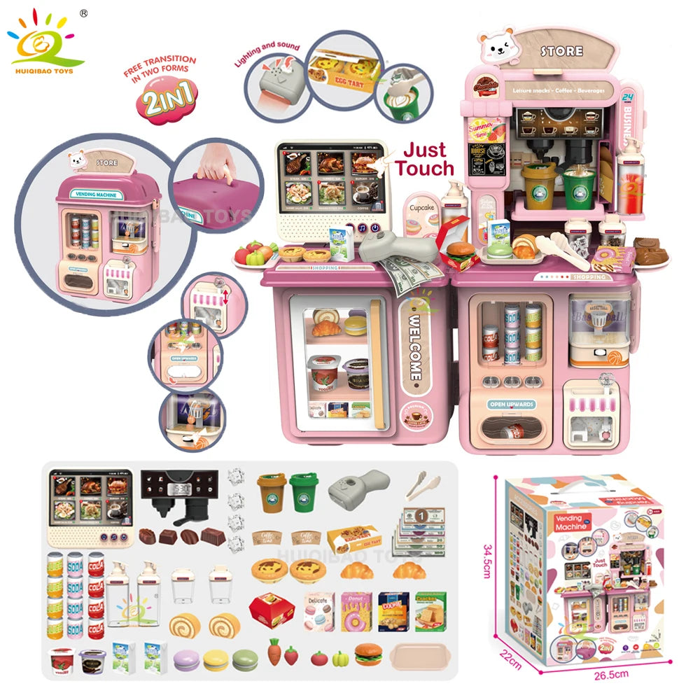 Educational Cash Register Toy With Realistic Simulated Coffee Machine Feature Battery Operated For Kids And Girls - ToylandEU