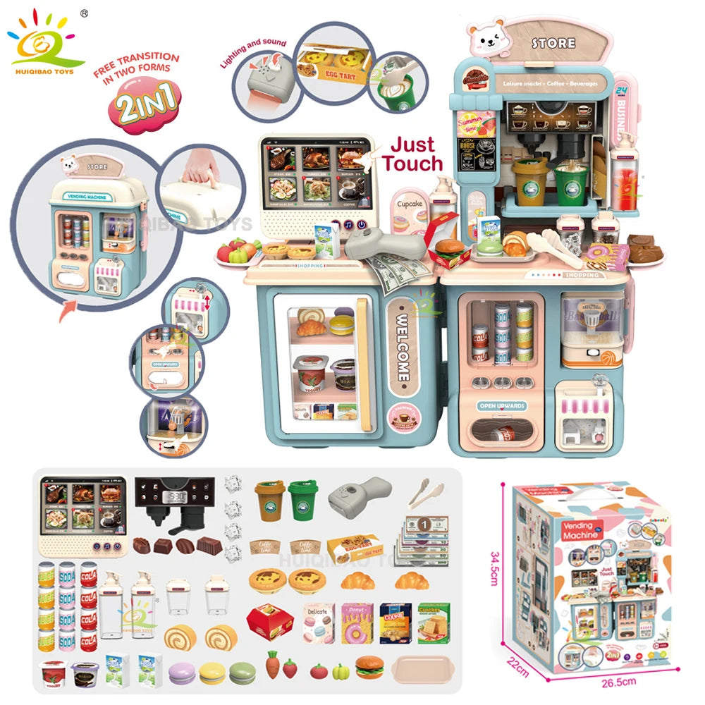 Educational Cash Register Toy With Realistic Simulated Coffee Machine Feature Battery Operated For Kids And Girls - ToylandEU