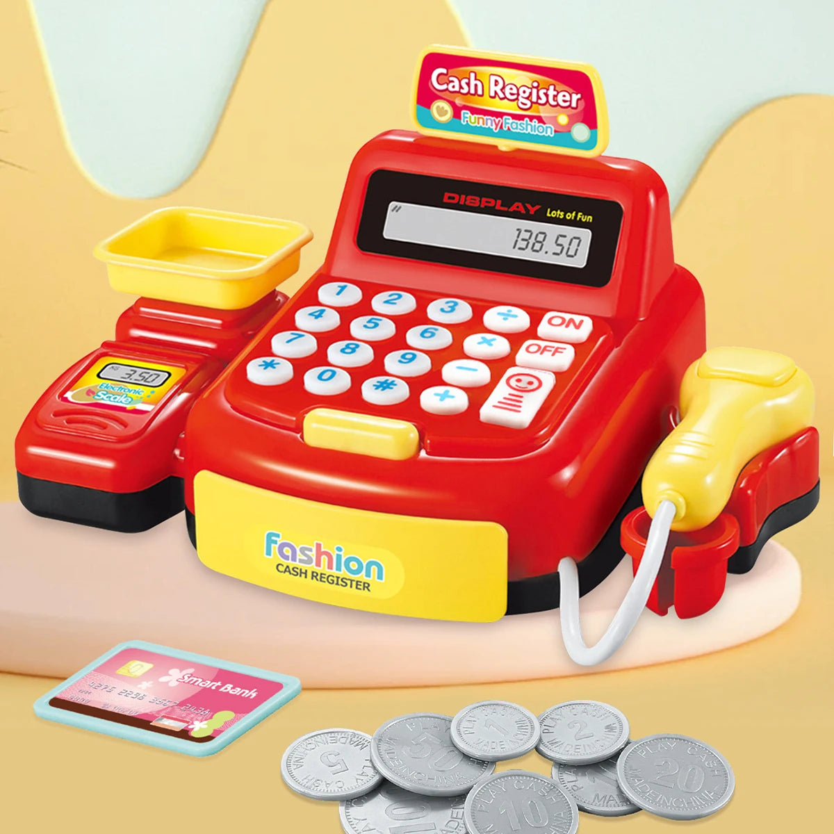 Educational Cash Register Toy With Sound And Light And Supermarket Scanner For Girls Aged Three And Up - ToylandEU