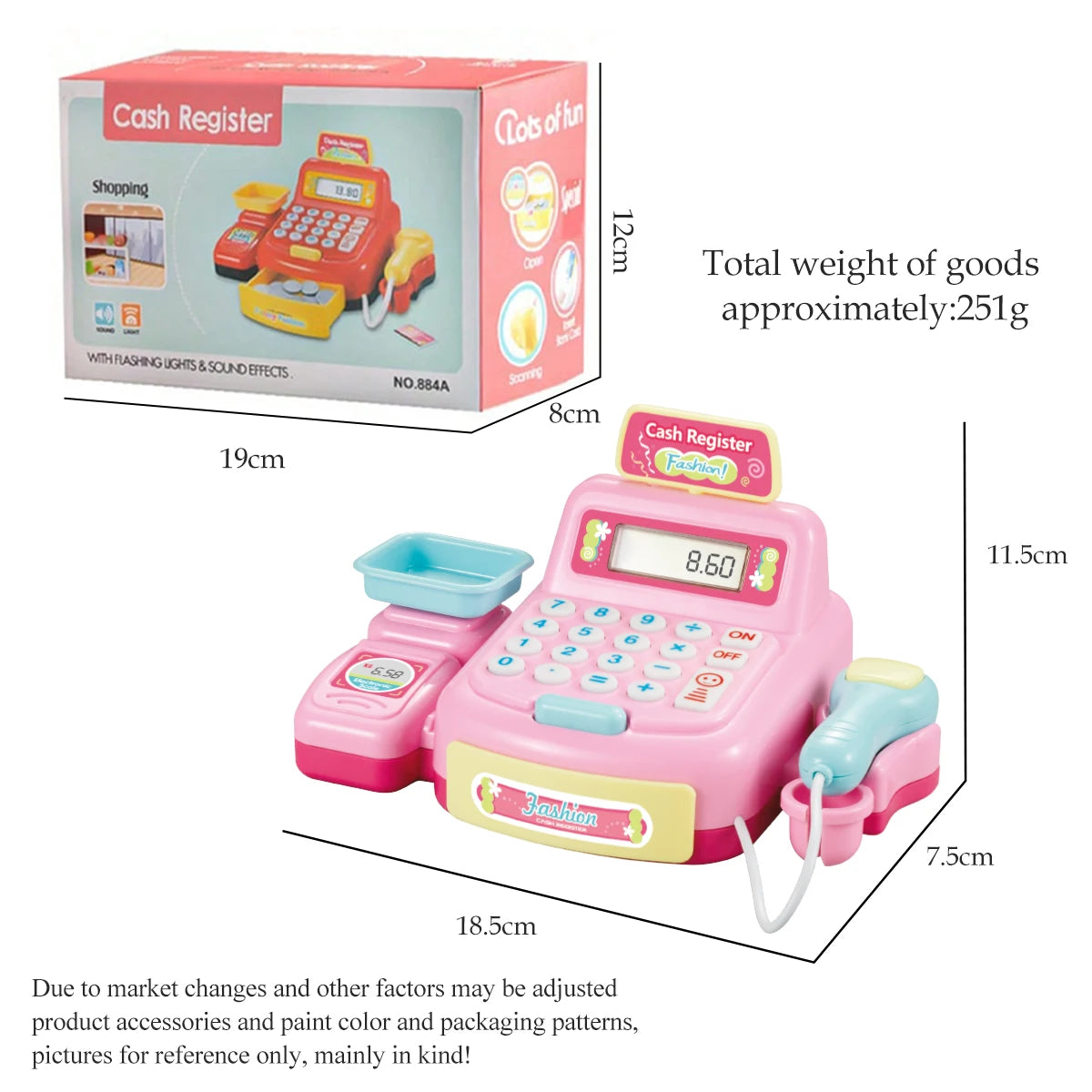 Educational Cash Register Toy With Sound And Light And Supermarket Scanner For Girls Aged Three And Up - ToylandEU