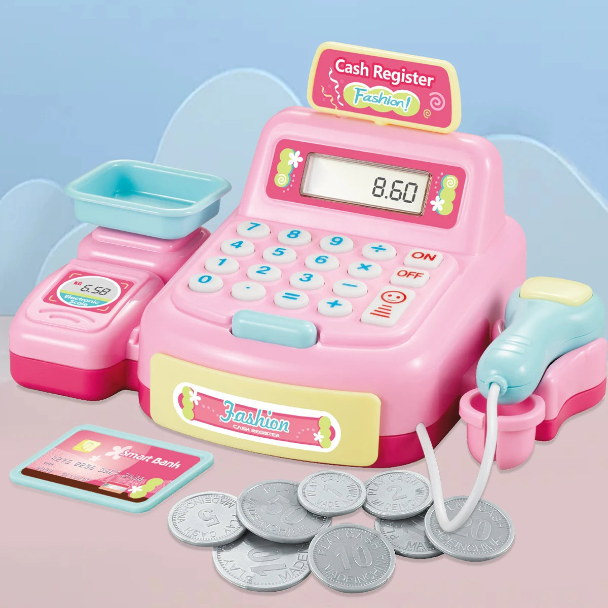 Educational Cash Register Toy With Sound And Light And Supermarket Scanner For Girls Aged Three And Up - ToylandEU