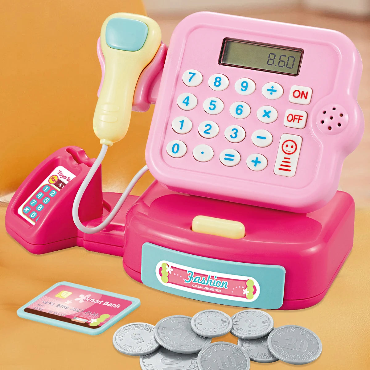 Educational Cash Register Toy With Sound And Light And Supermarket Scanner For Girls Aged Three And Up - ToylandEU