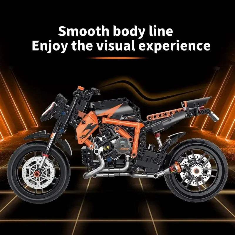 Technical MOC Construction Bricks Motorcycle Model Creative Building Kit Assembly Toys Educational Gift for Children Boys Girls - ToylandEU
