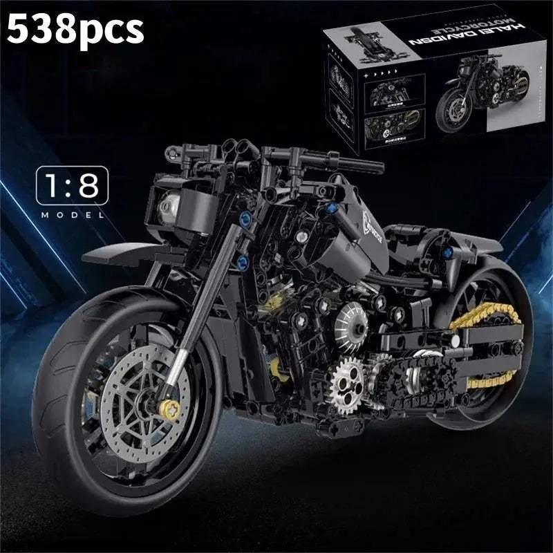 Technical MOC Construction Bricks Motorcycle Model Creative Building Kit Assembly Toys Educational Gift for Children Boys Girls - ToylandEU