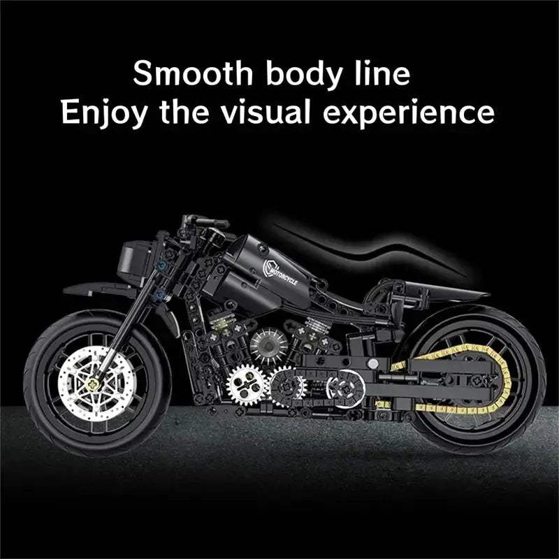 Technical MOC Construction Bricks Motorcycle Model Creative Building Kit Assembly Toys Educational Gift for Children Boys Girls - ToylandEU