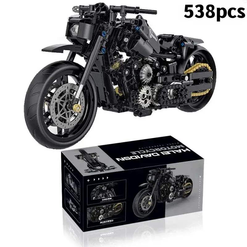 Technical MOC Construction Bricks Motorcycle Model Creative Building Kit Assembly Toys Educational Gift for Children Boys Girls - ToylandEU