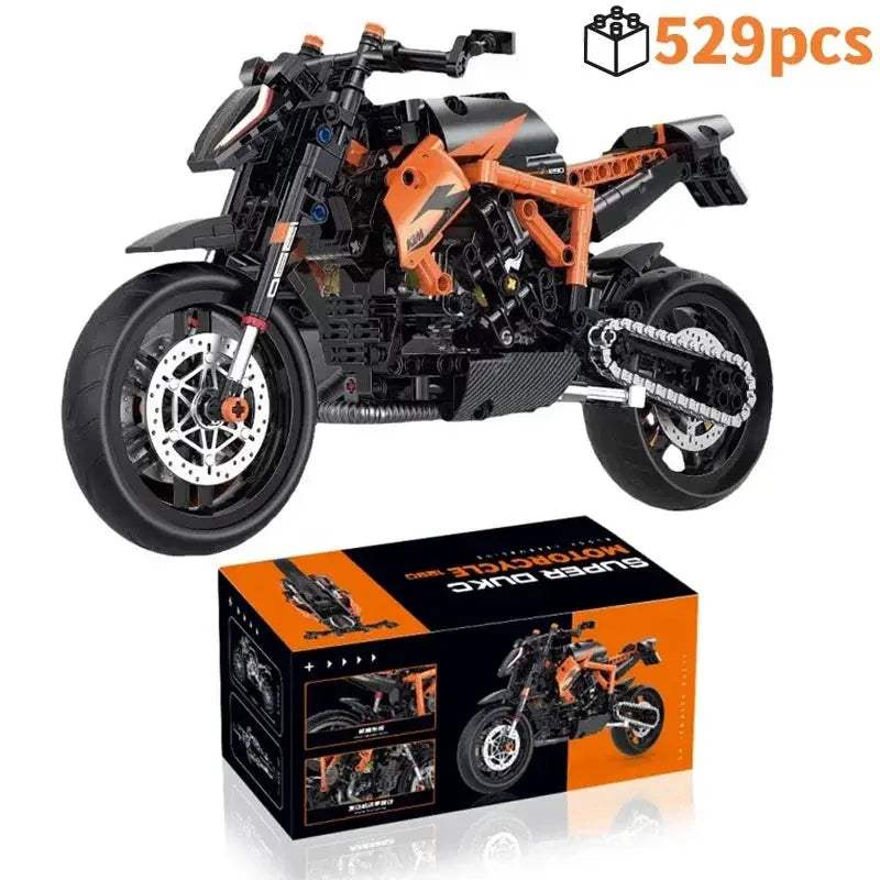 Technical MOC Construction Bricks Motorcycle Model Creative Building Kit Assembly Toys Educational Gift for Children Boys Girls - ToylandEU