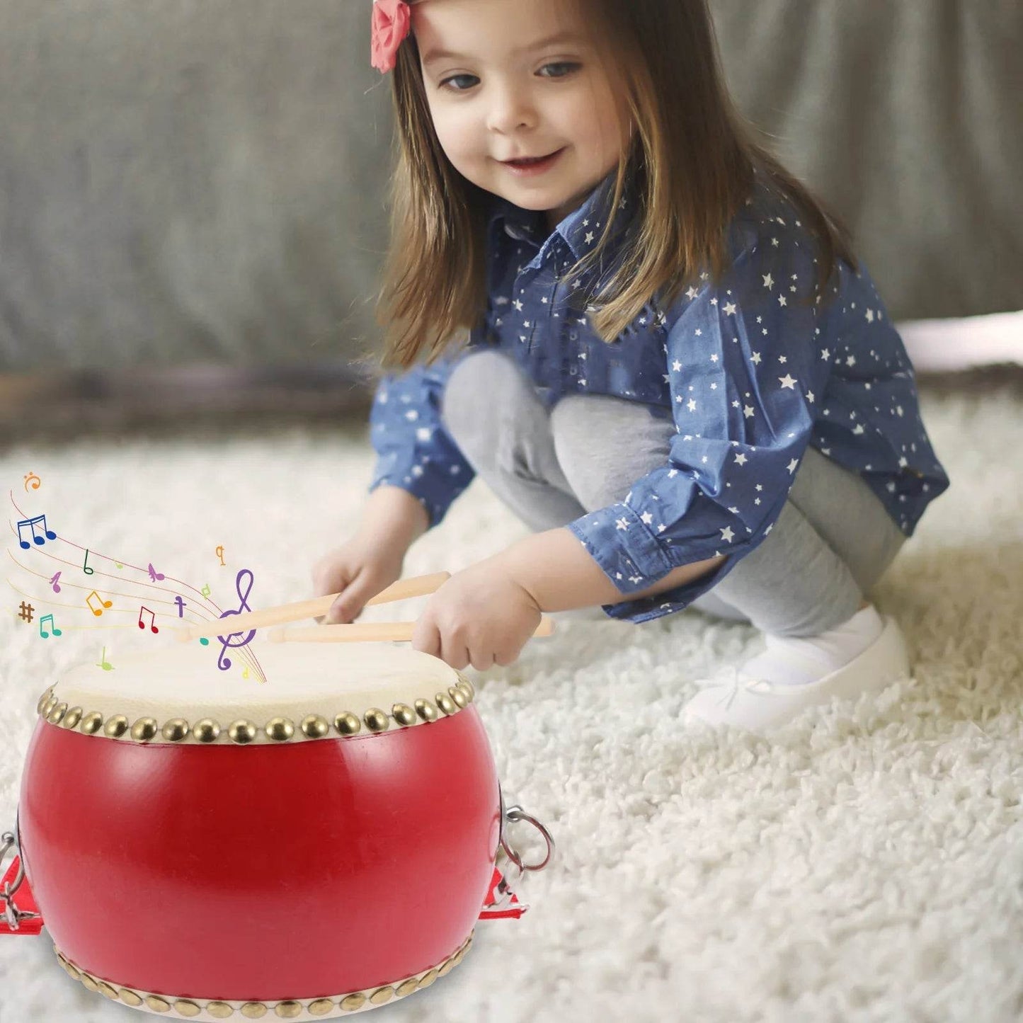 Educational Cowhide Drum Set for Kids - Enhance Rhythm & Music Skills - ToylandEU