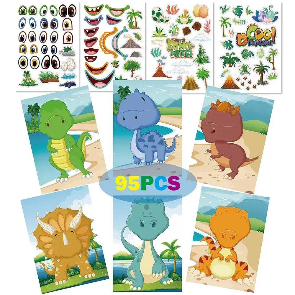 Educational DIY Kids Sticker Pack Animal Dinosaur Stickers - ToylandEU