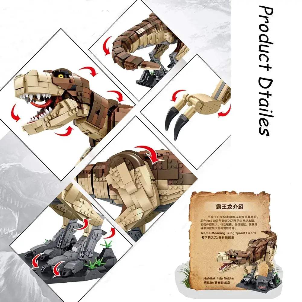 Educational Dinosaur Building Blocks Tyrannosaurus Rex Bricks Set For Kids - ToylandEU