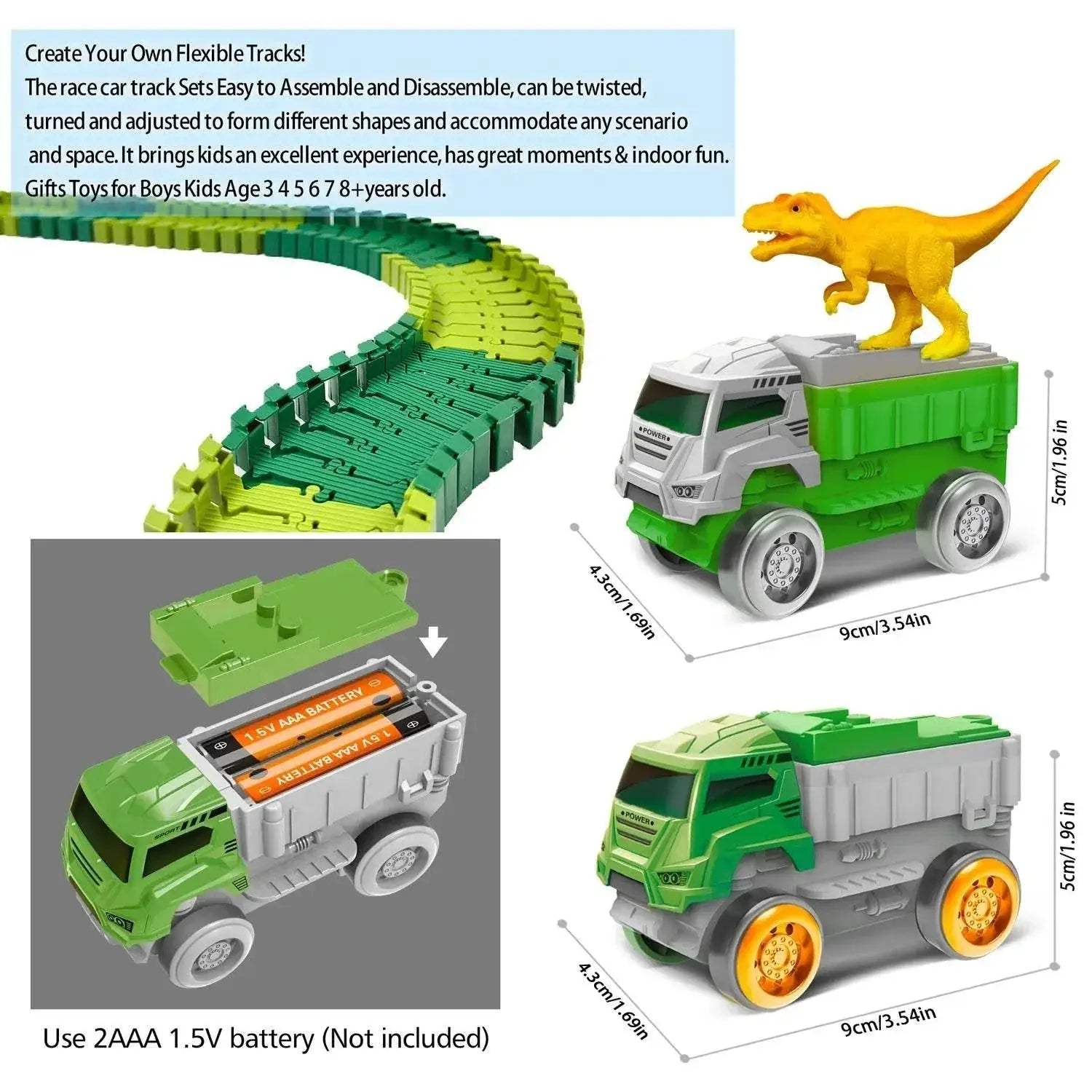  Educational Dinosaur Track Car Led Toy Toyland EU -  ToylandEU™