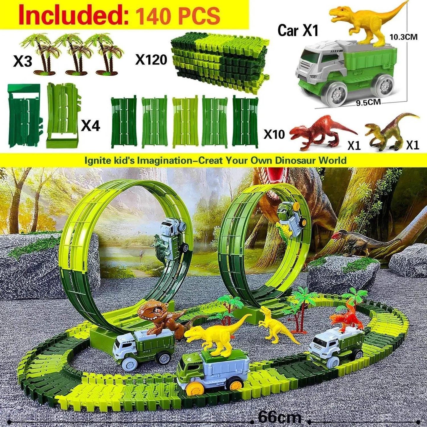  Educational Dinosaur Track Car Led Toy Toyland EU -  ToylandEU™