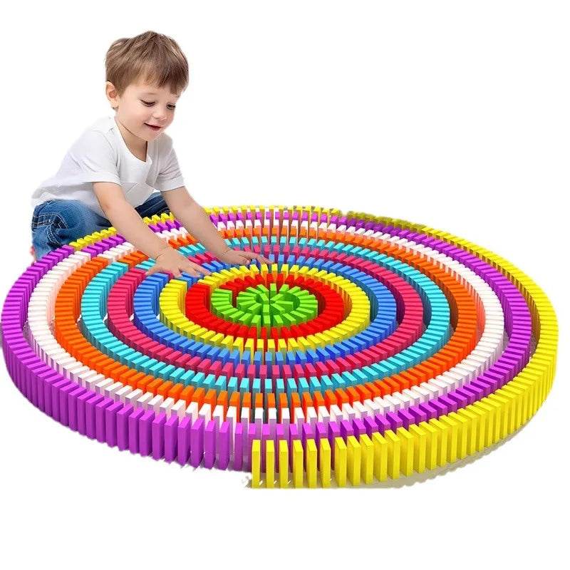 Educational Domino Block Set Rainbow 100 Piece For Children - ToylandEU