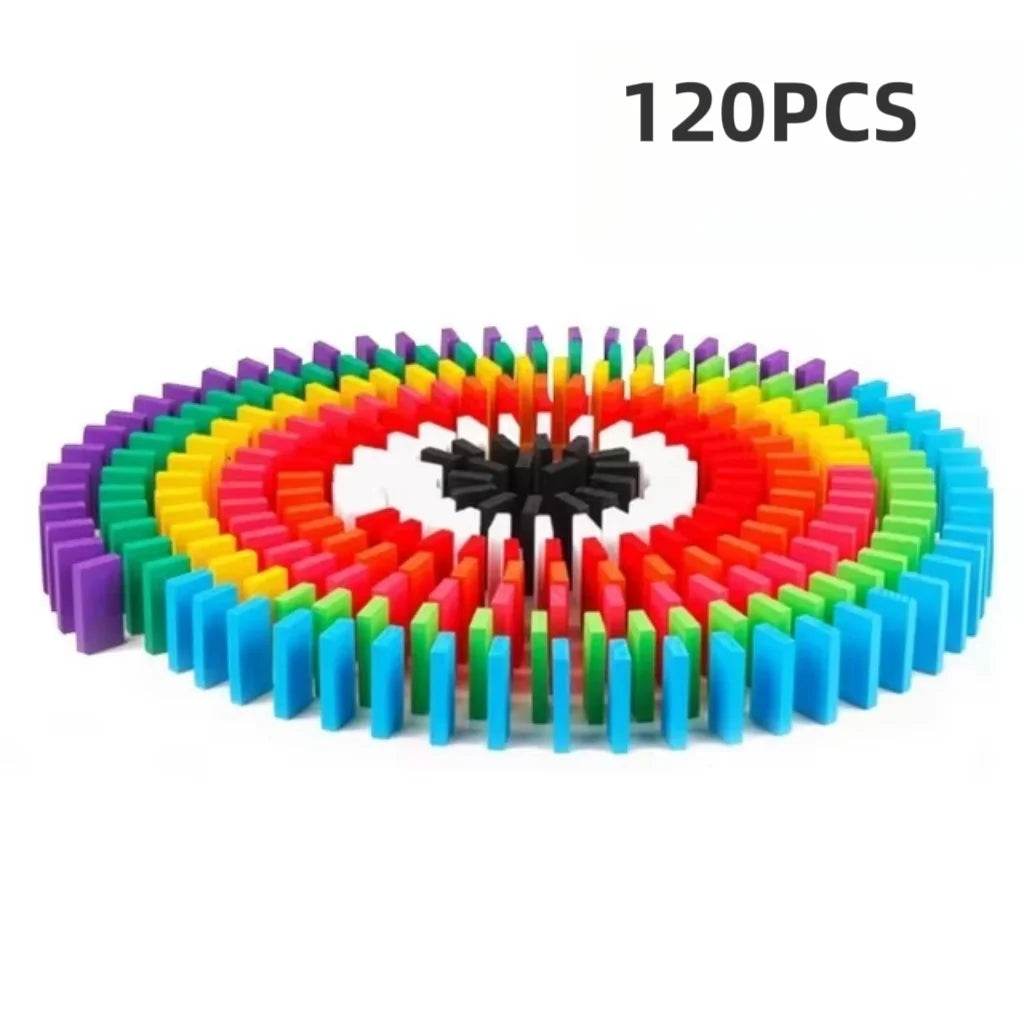 Educational Domino Block Set Rainbow 100 Piece For Children - ToylandEU