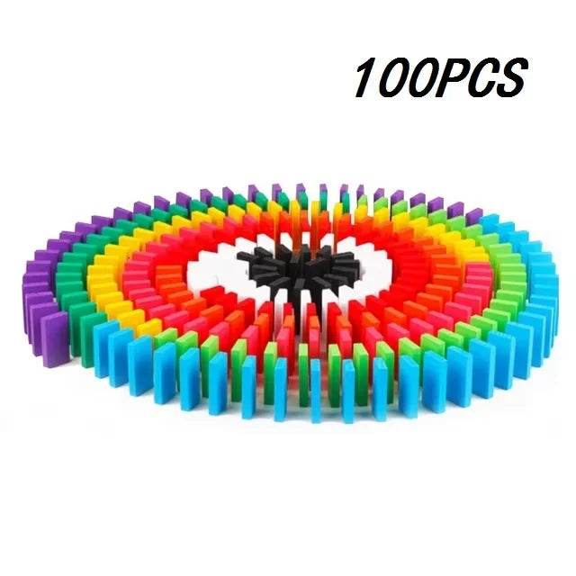 Educational Domino Block Set Rainbow 100 Piece For Children - ToylandEU