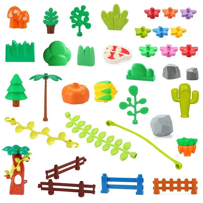 Plant Scenic Big Building Blocks Flowers Trees rock Accessories Compatible with Duploed Education Children Baby Gift DIY Toys - ToylandEU