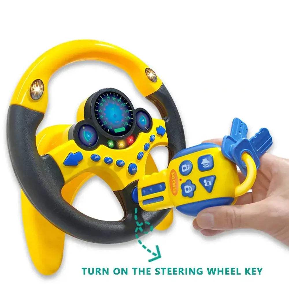 Educational Electric Driving Steering Wheel Toy With Lights And Sound - ToylandEU