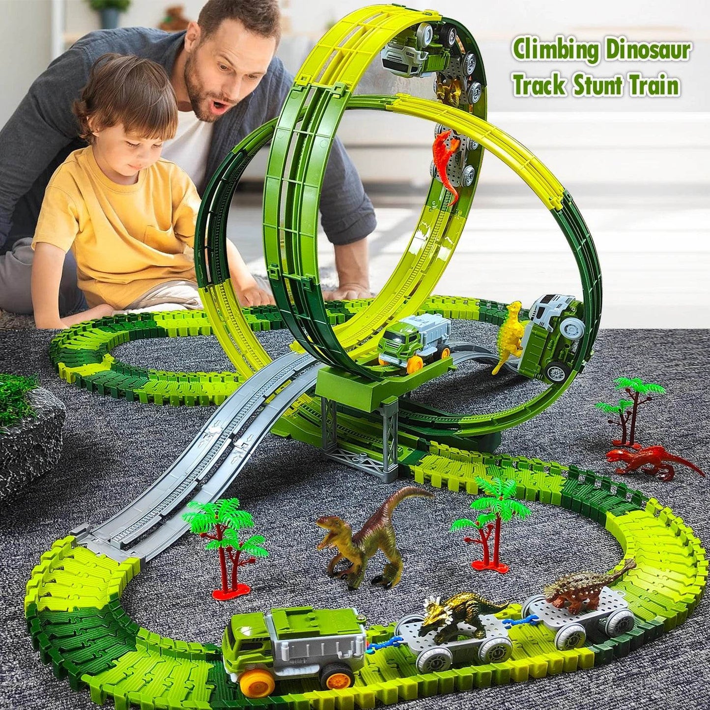 Educational Electric Track Toy Car Dinosaur For Kids - ToylandEU