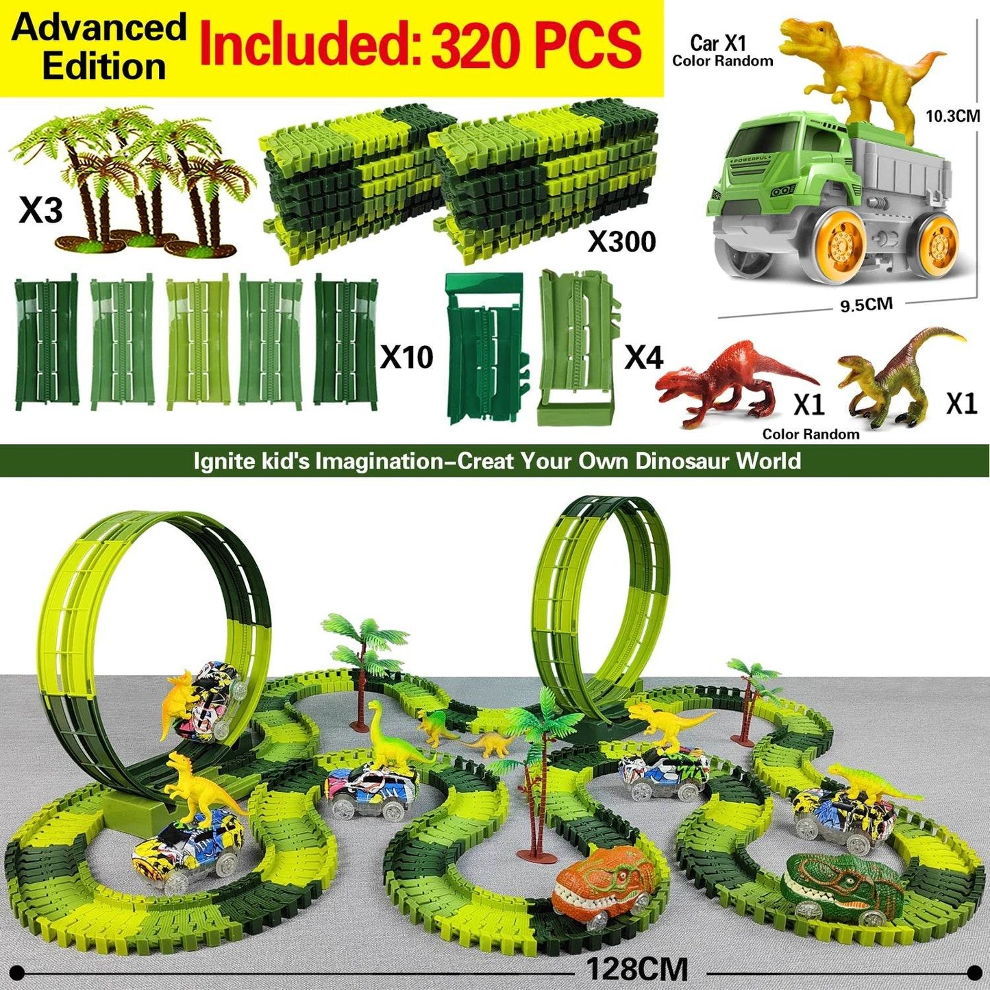 Educational Electric Track Toy Car Dinosaur For Kids - ToylandEU