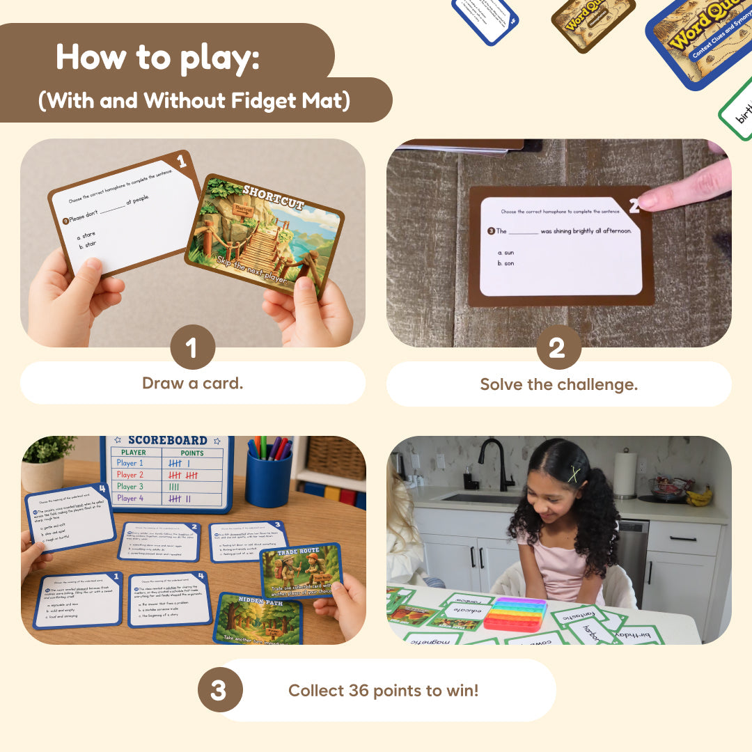 Educational Flash Cards | Homophones & Synonyms | Toylandeu™