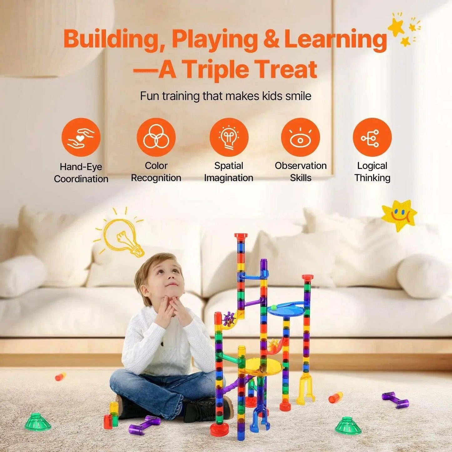  Educational Glow In The Dark Marble Run Set Toyland EU -  ToylandEU™