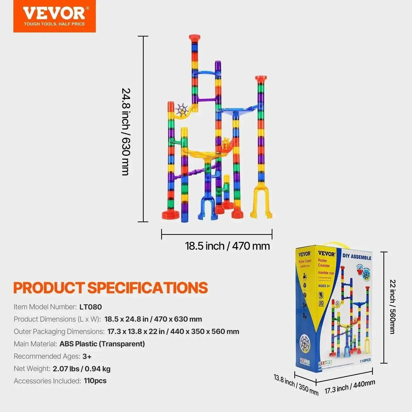 Educational Glow In The Dark Marble Run Set Toyland EU -  ToylandEU™