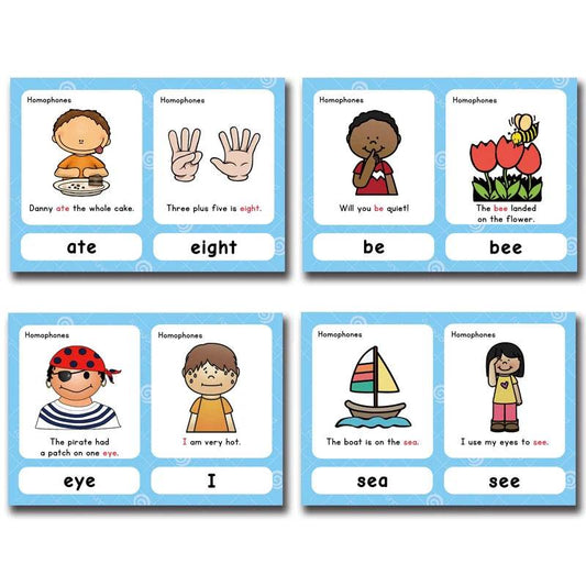 Educational Homophones Flash Cards 46 Homonyms For Kids - ToylandEU