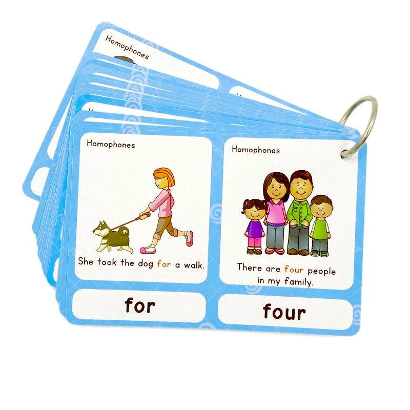 Educational Homophones Flash Cards 46 Homonyms For Kids - ToylandEU