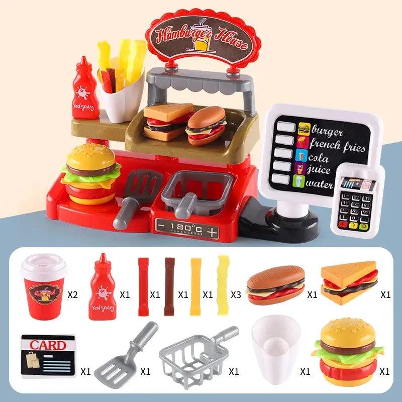  Educational Kids Kitchen Playset Fast Food Cafe Realistic -  ToylandEU™