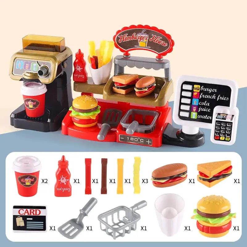  Educational Kids Kitchen Playset Fast Food Cafe Realistic -  ToylandEU™