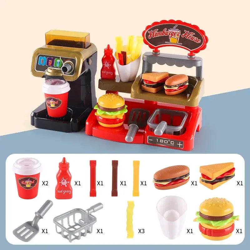  Educational Kids Kitchen Playset Fast Food Cafe Realistic -  ToylandEU™