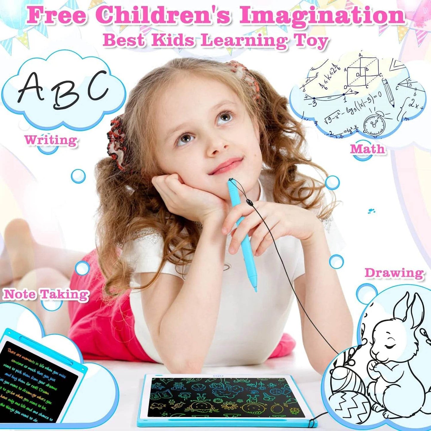 Educational LCD Graphic Tablet Color Cartoon Display Kids - ToylandEU