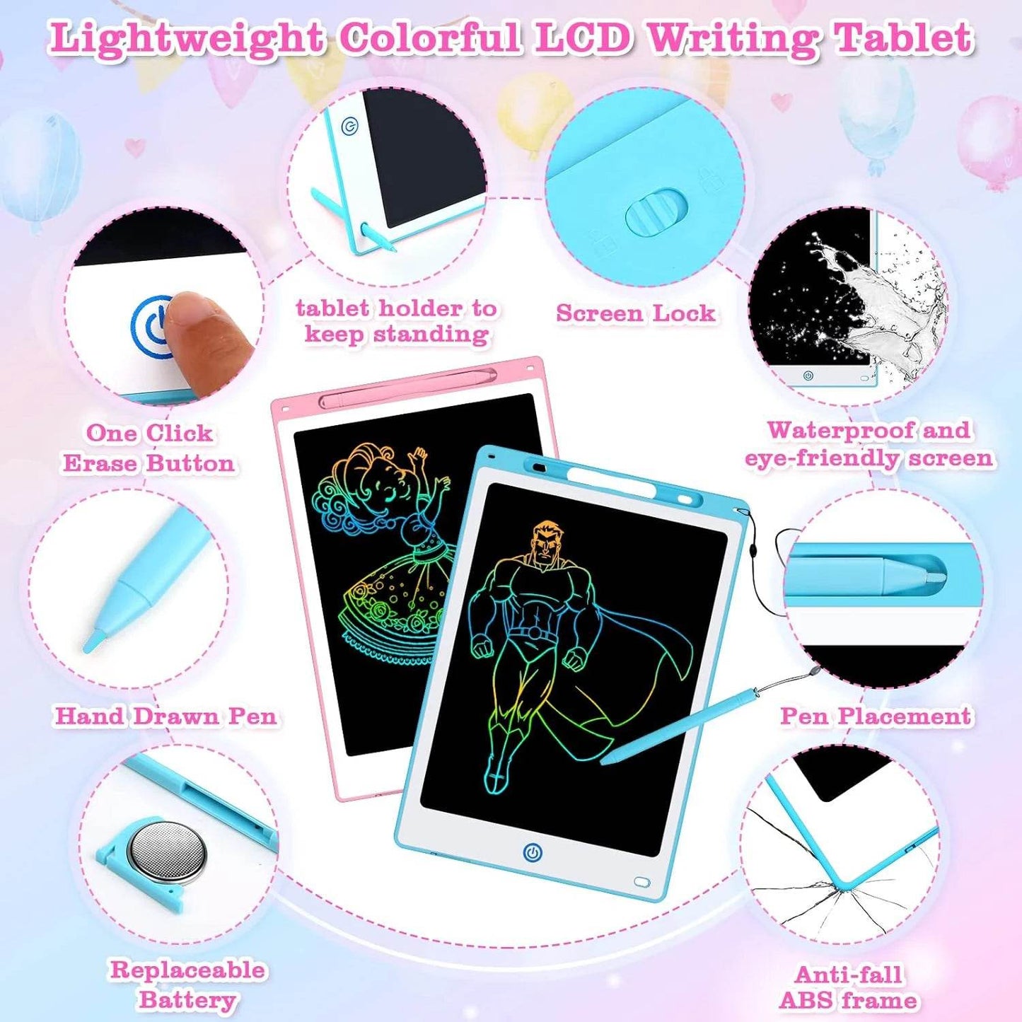 Educational LCD Graphic Tablet Color Cartoon Display Kids - ToylandEU