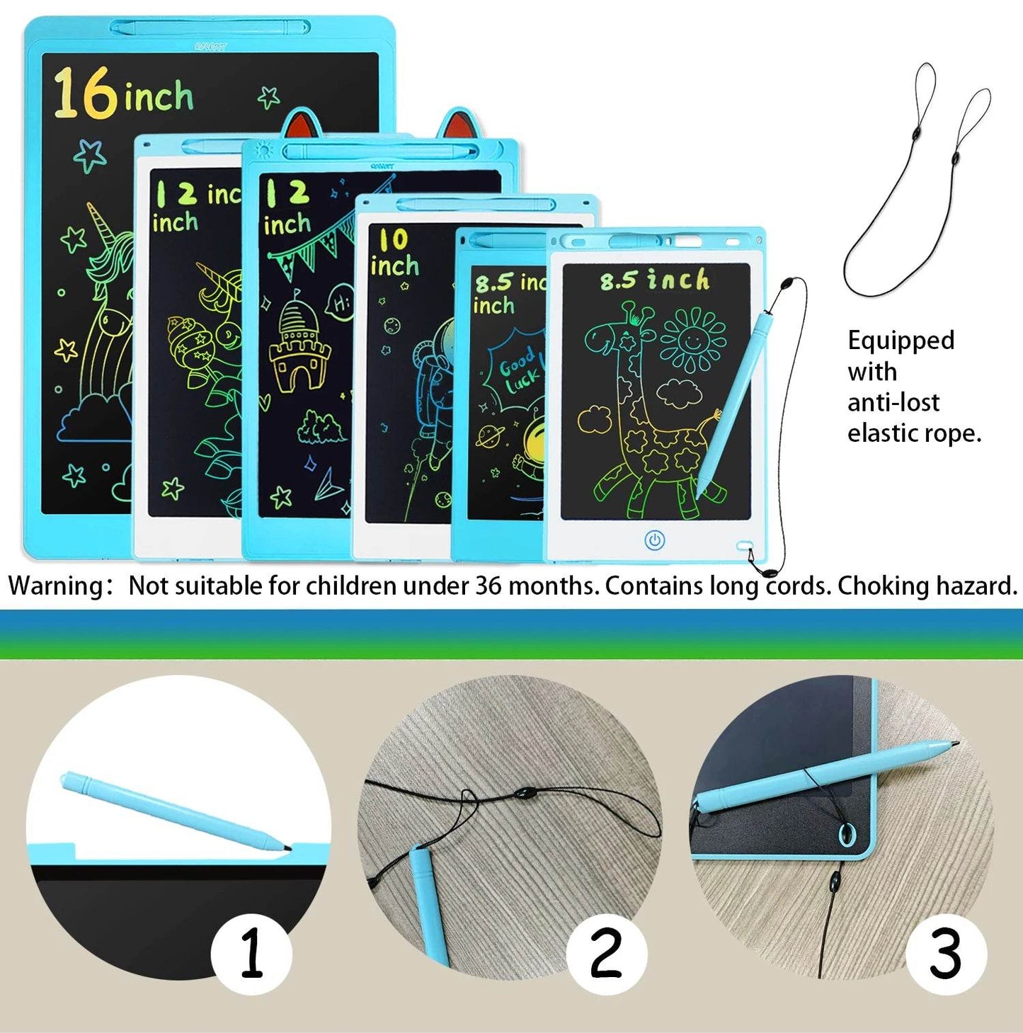 Educational LCD Graphic Tablet Color Cartoon Display Kids - ToylandEU