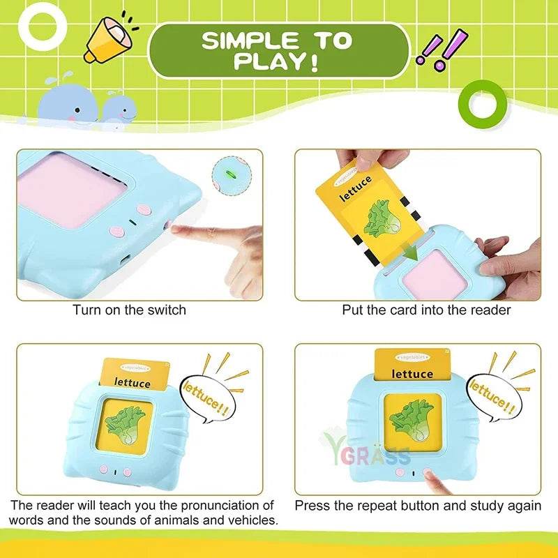 Educational Learning Talking Flash Cards for Kids Audio Book Gift English Russian Spanish French - ToylandEU