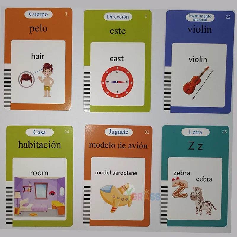 Educational Learning Talking Flash Cards for Kids Audio Book Gift English Russian Spanish French - ToylandEU