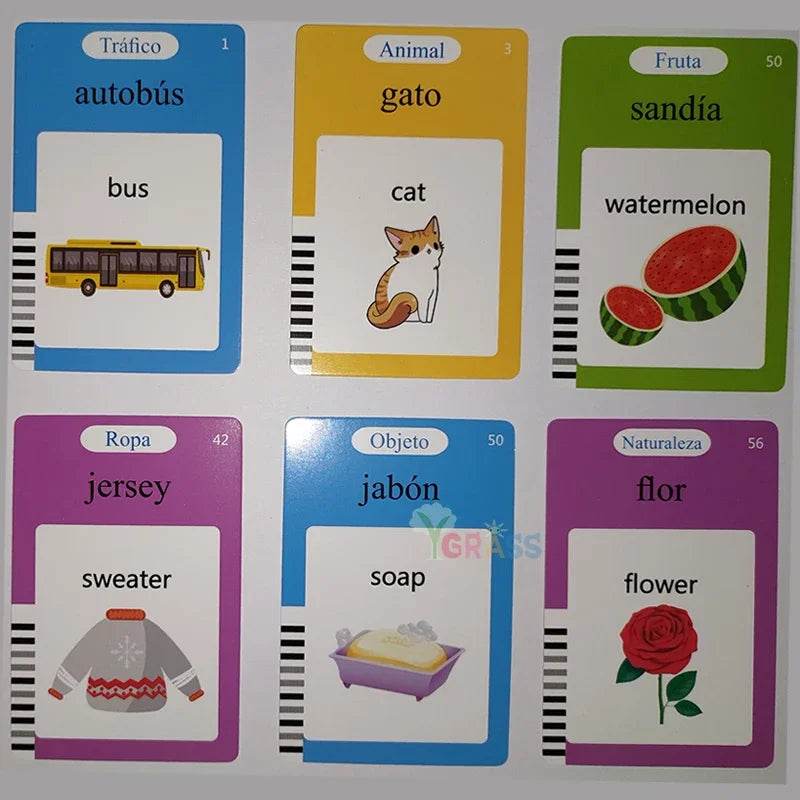 Educational Learning Talking Flash Cards for Kids Audio Book Gift English Russian Spanish French - ToylandEU