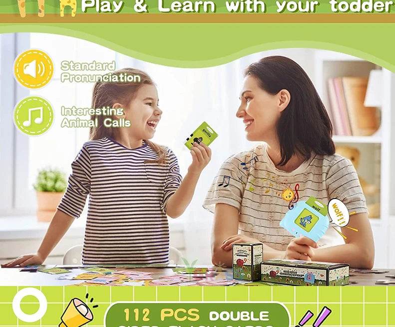 Educational Learning Talking Flash Cards for Kids Audio Book Gift English Russian Spanish French - ToylandEU