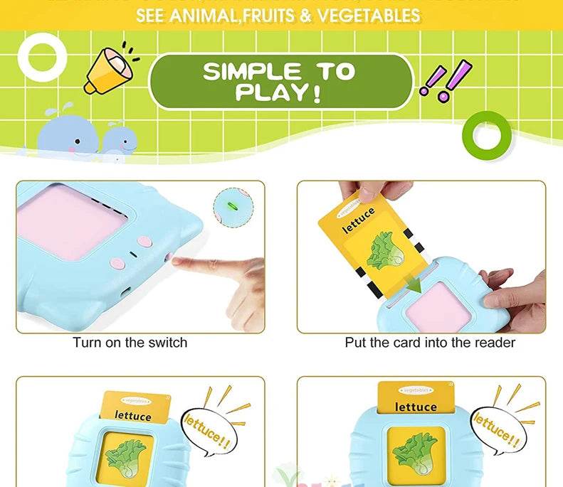 Educational Learning Talking Flash Cards for Kids Audio Book Gift English Russian Spanish French - ToylandEU