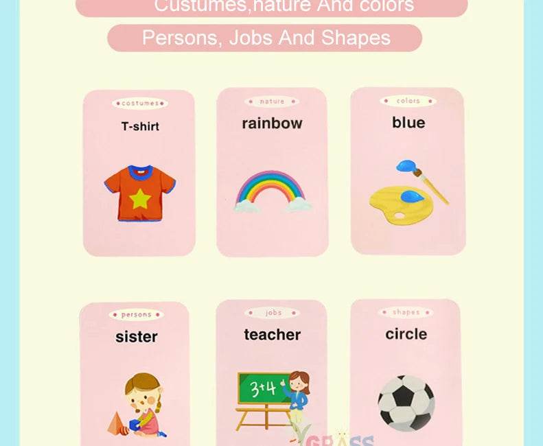 Educational Learning Talking Flash Cards for Kids Audio Book Gift English Russian Spanish French - ToylandEU