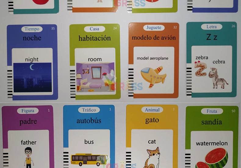Educational Learning Talking Flash Cards for Kids Audio Book Gift English Russian Spanish French - ToylandEU